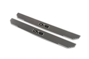Jeep Wrangler Sill Plates - Front - DV8 Offroad - DV8 Logo - Black - `18-`27